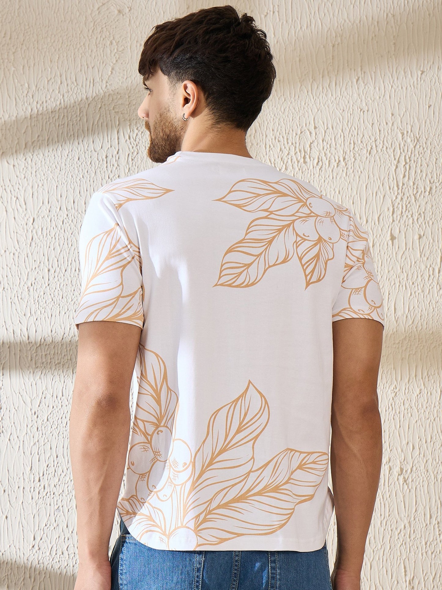 Premium Botanical Brew T-Shirt – Coffee Plant Art, Elevated Style (White)