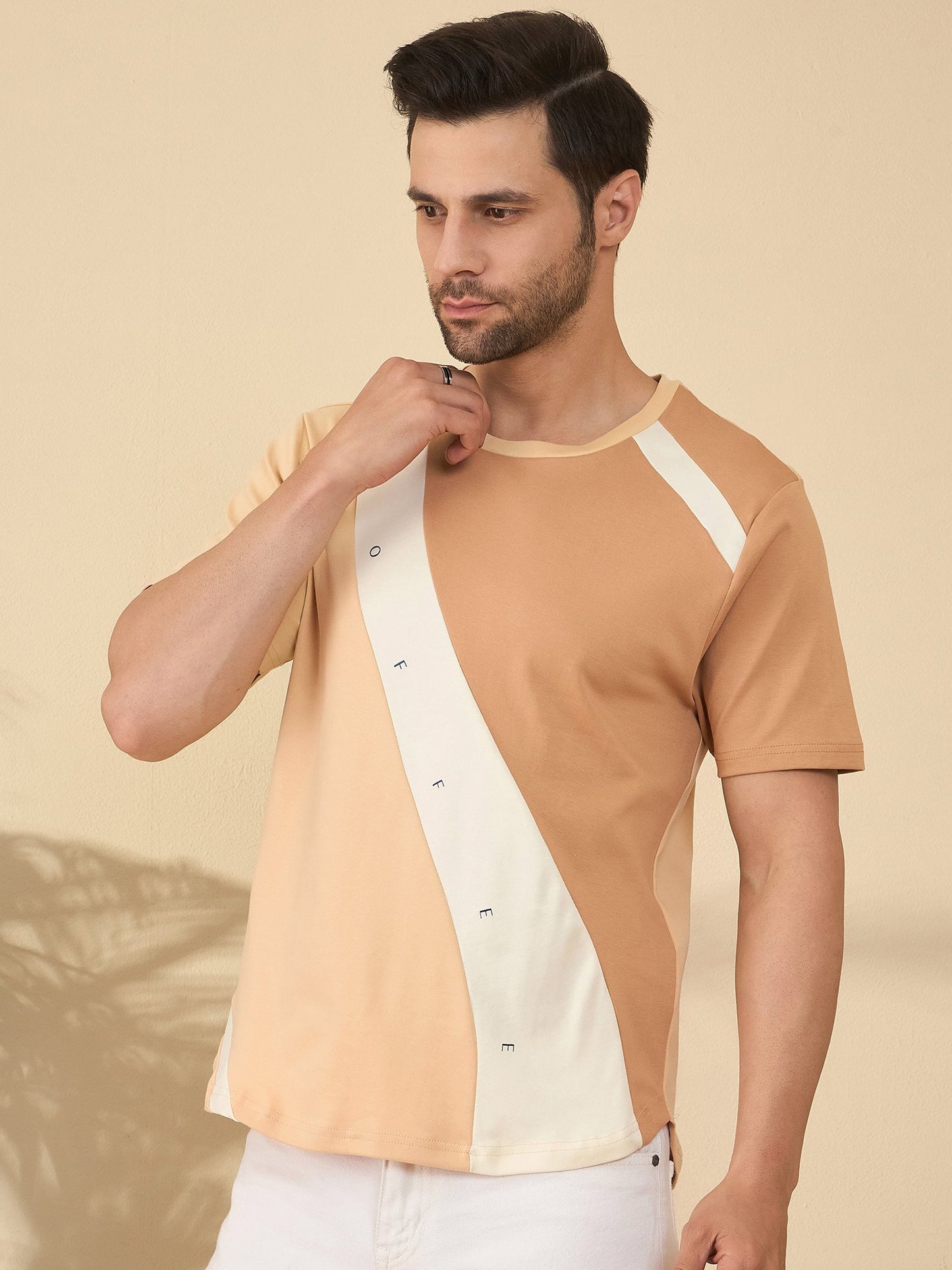 Premium Crew Neck T-Shirt – Everyday Comfort, Coffee-Inspired Colors (Beige)