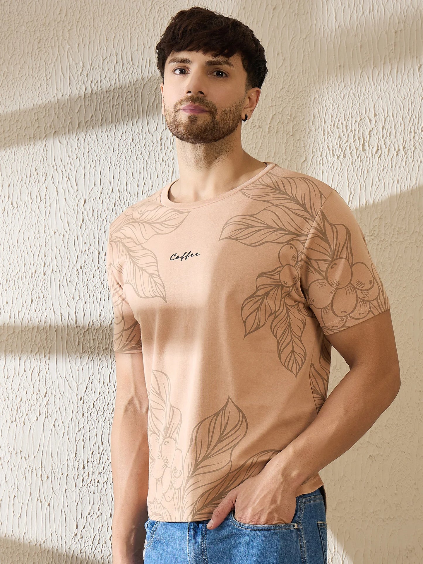Premium Botanical Brew T-Shirt – Coffee Plant Art, Elevated Style (Coffee)