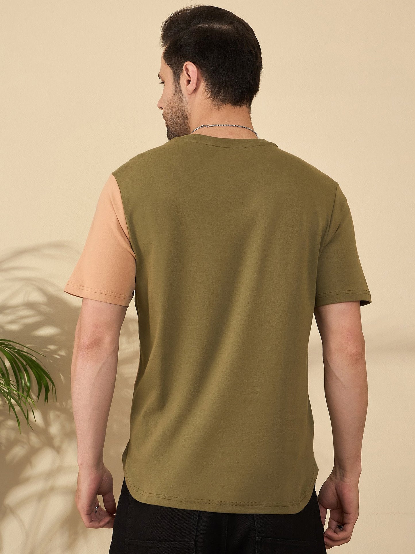 Premium Crew Neck T-Shirt – Everyday Comfort, Coffee-Inspired Colors (Olive - Beige)