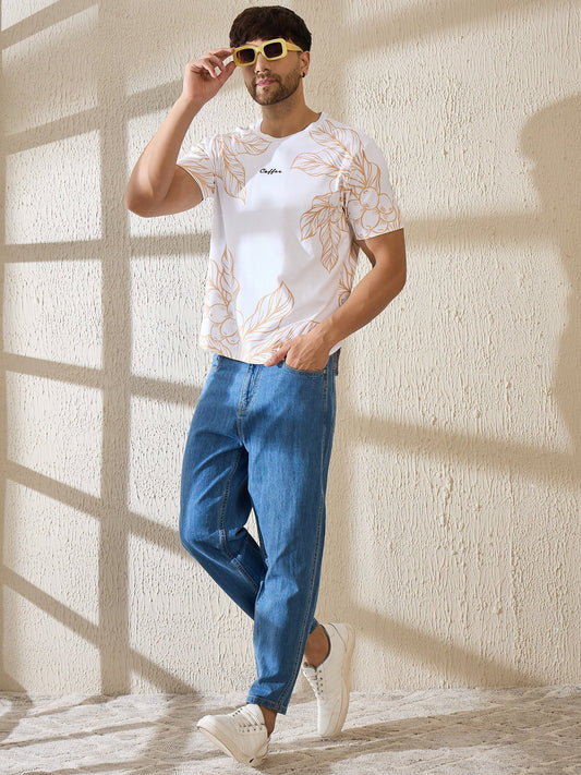 Premium Botanical Brew T-Shirt – Coffee Plant Art, Elevated Style (White)