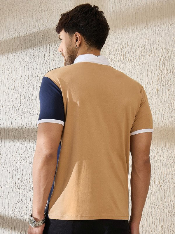 Premium Triple-Tone Polo – Bold Contrast for Coffee-Lovers (Coffee-White-Navy)