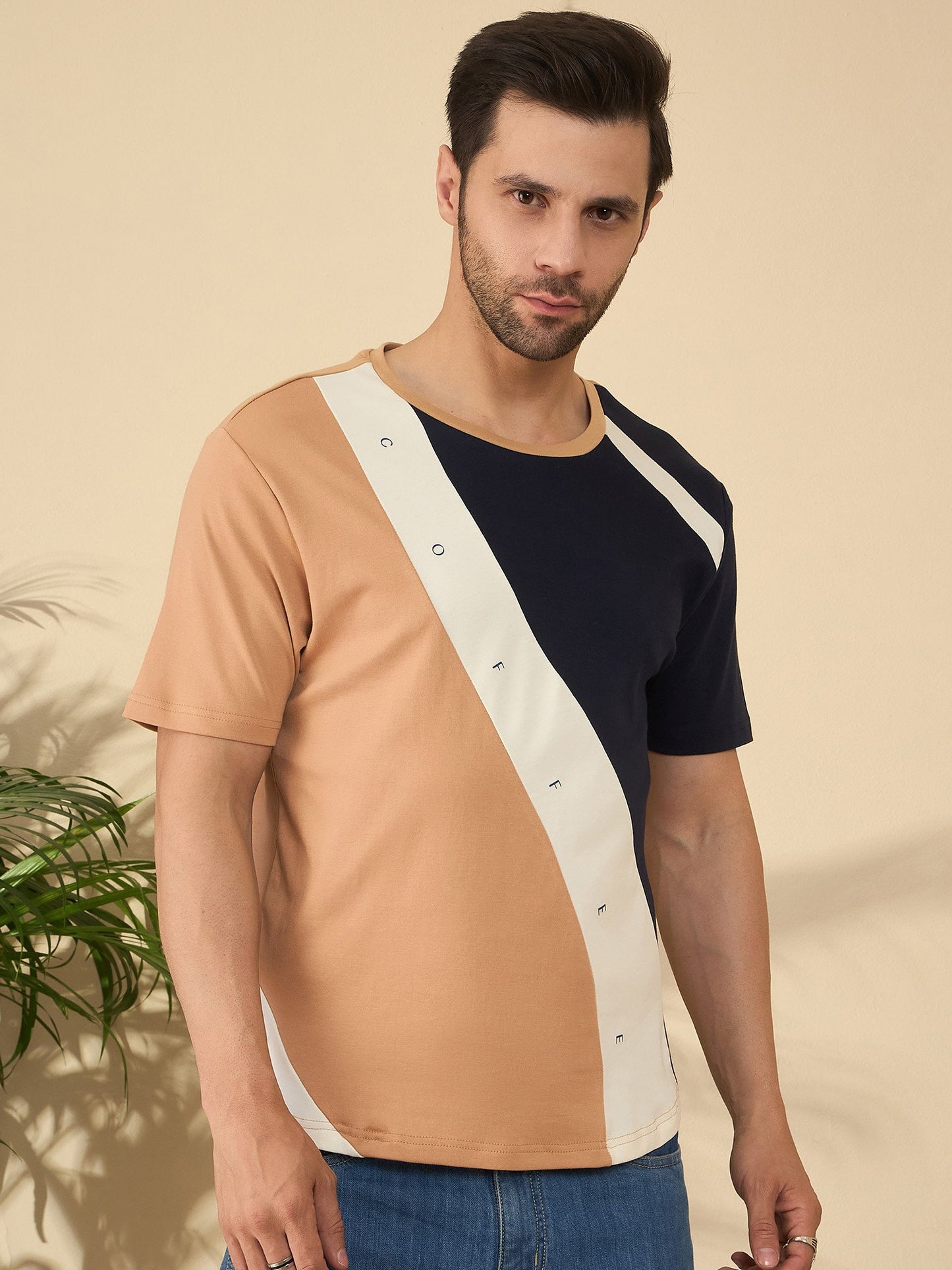 Premium Crew Neck T-Shirt – Everyday Comfort, Coffee-Inspired Colors (Black Beige)