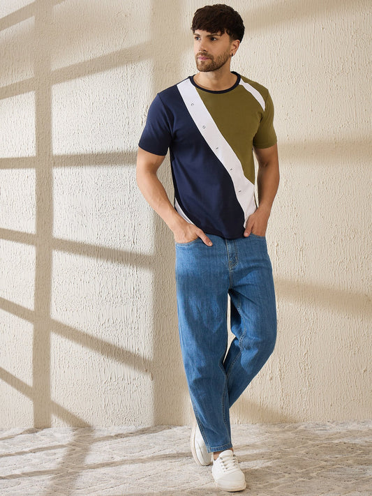 Premium Crew Neck T-Shirt – Everyday Comfort, Coffee-Inspired Colors (Blue)