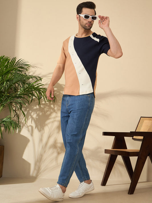 Premium Crew Neck T-Shirt – Everyday Comfort, Coffee-Inspired Colors (Black Beige)