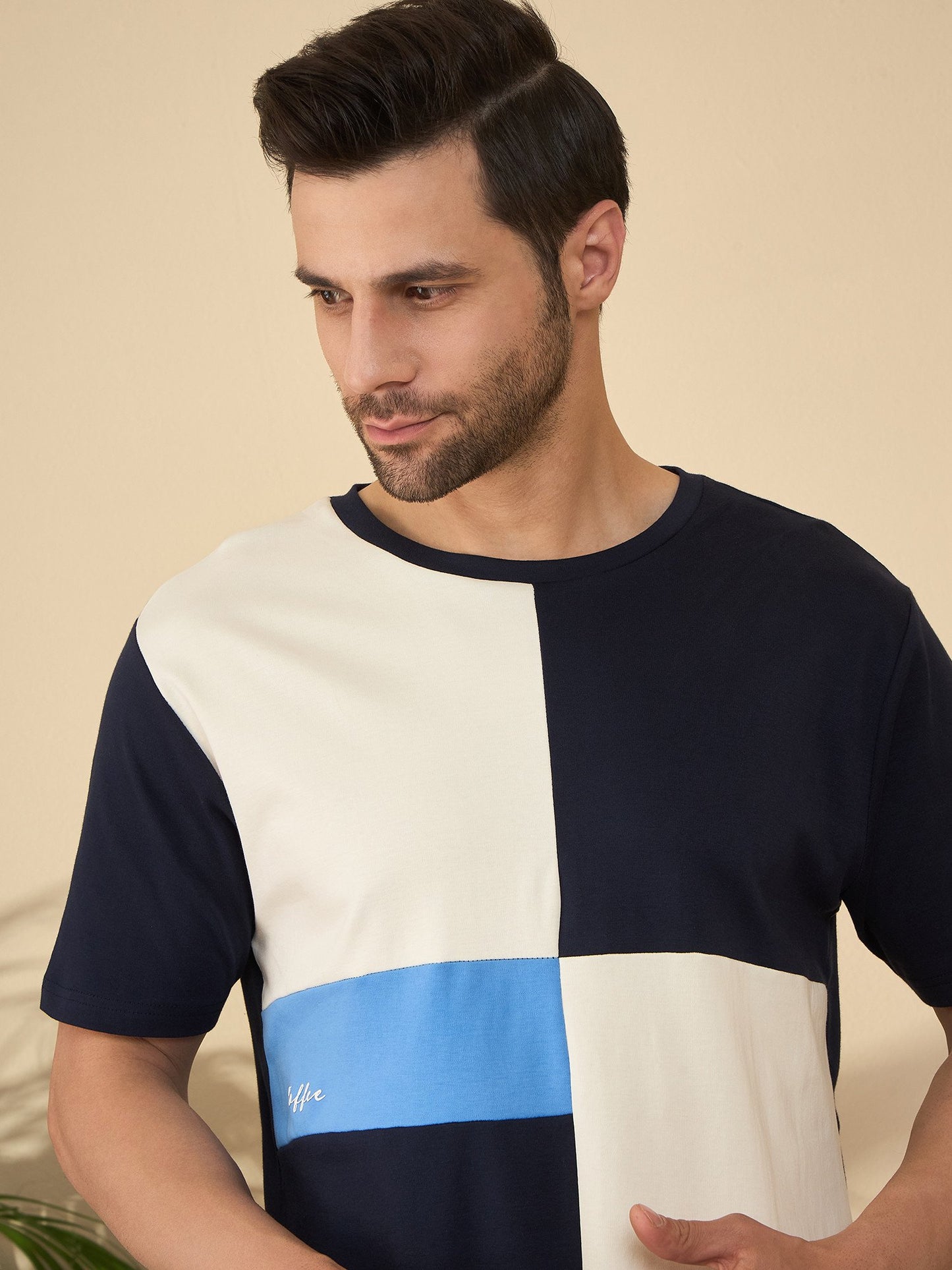 Signature Roast Panel T-Shirt – For the Bold and Brewed (Navy)