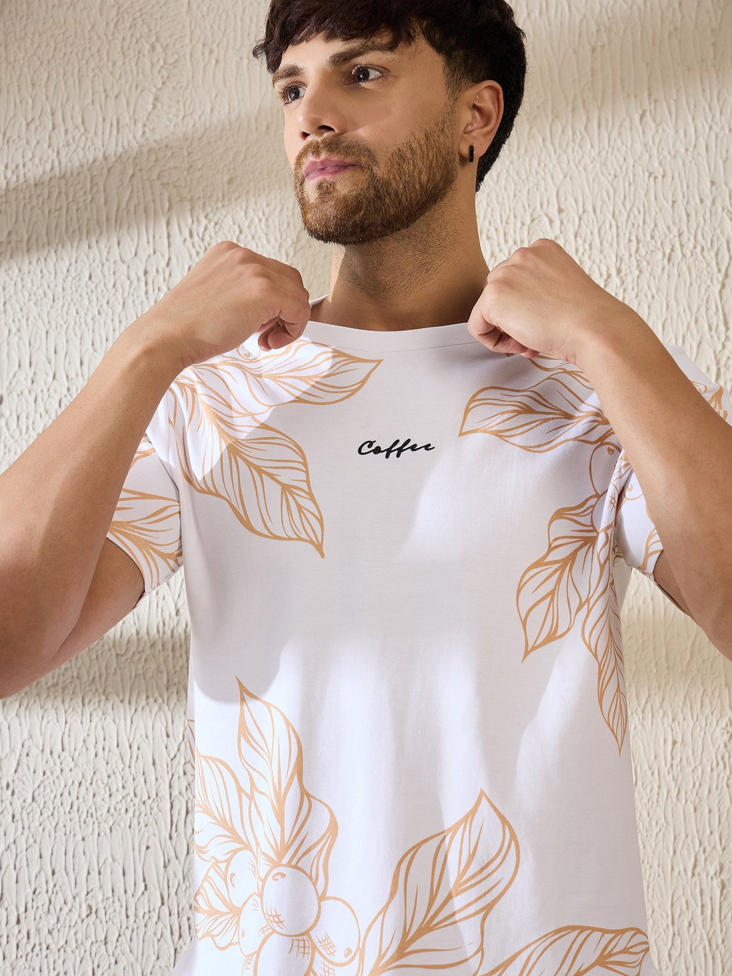 Premium Botanical Brew T-Shirt – Coffee Plant Art, Elevated Style (White)