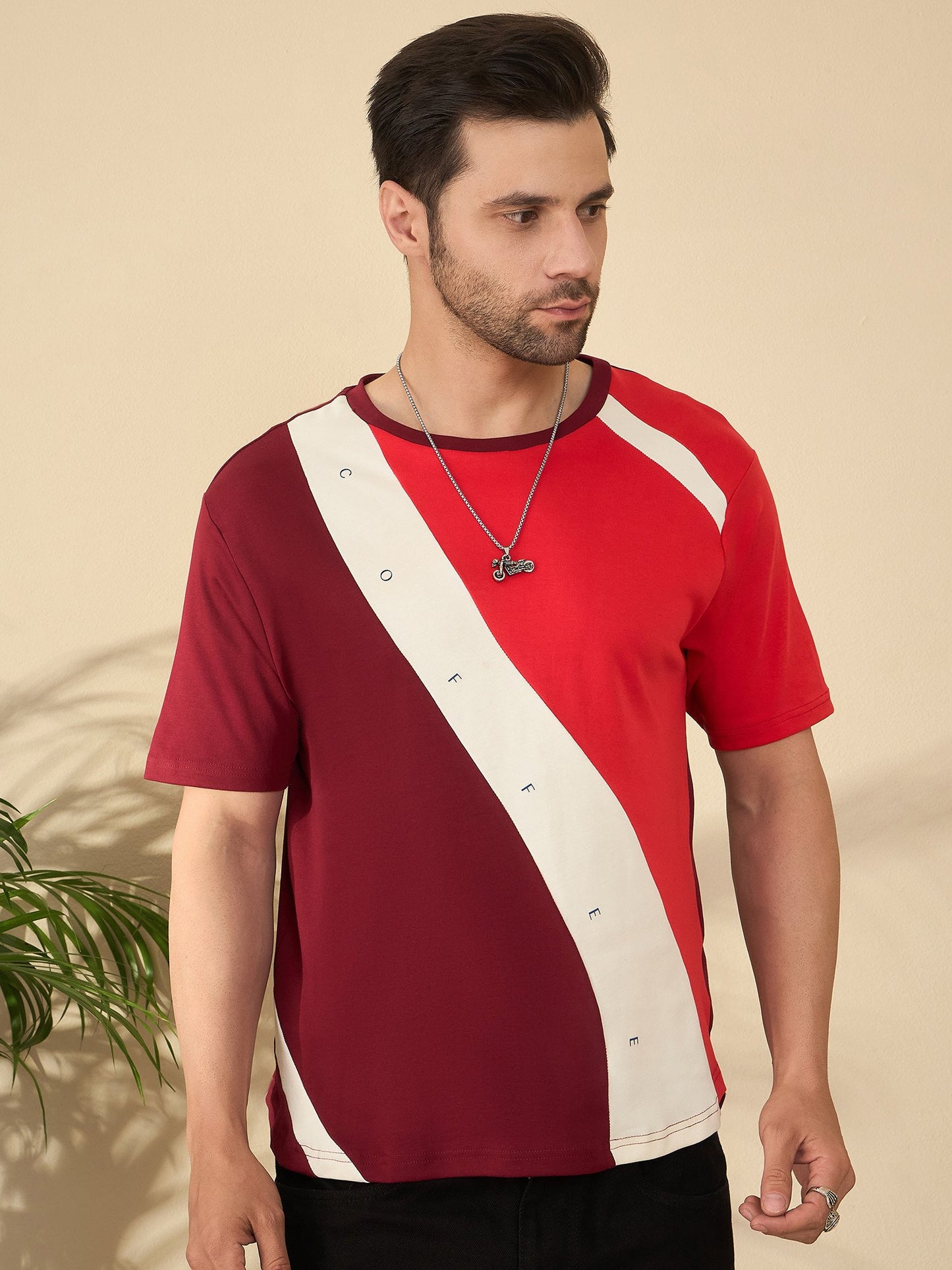 Premium Crew Neck T-Shirt – Everyday Comfort, Coffee-Inspired Colors (Maroon Red)