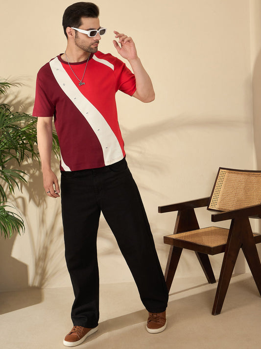 Premium Crew Neck T-Shirt – Everyday Comfort, Coffee-Inspired Colors (Maroon Red)