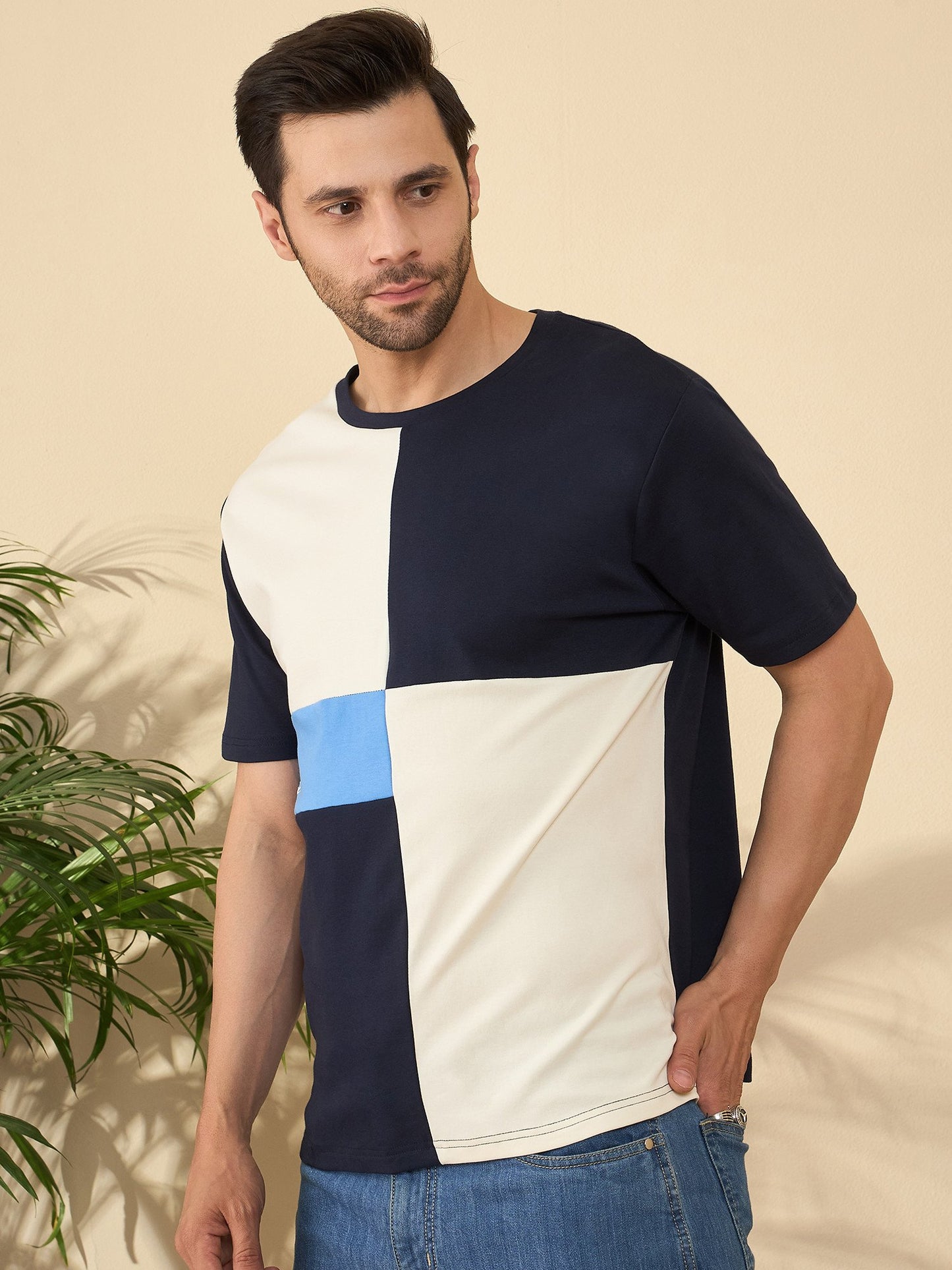 Signature Roast Panel T-Shirt – For the Bold and Brewed (Navy)