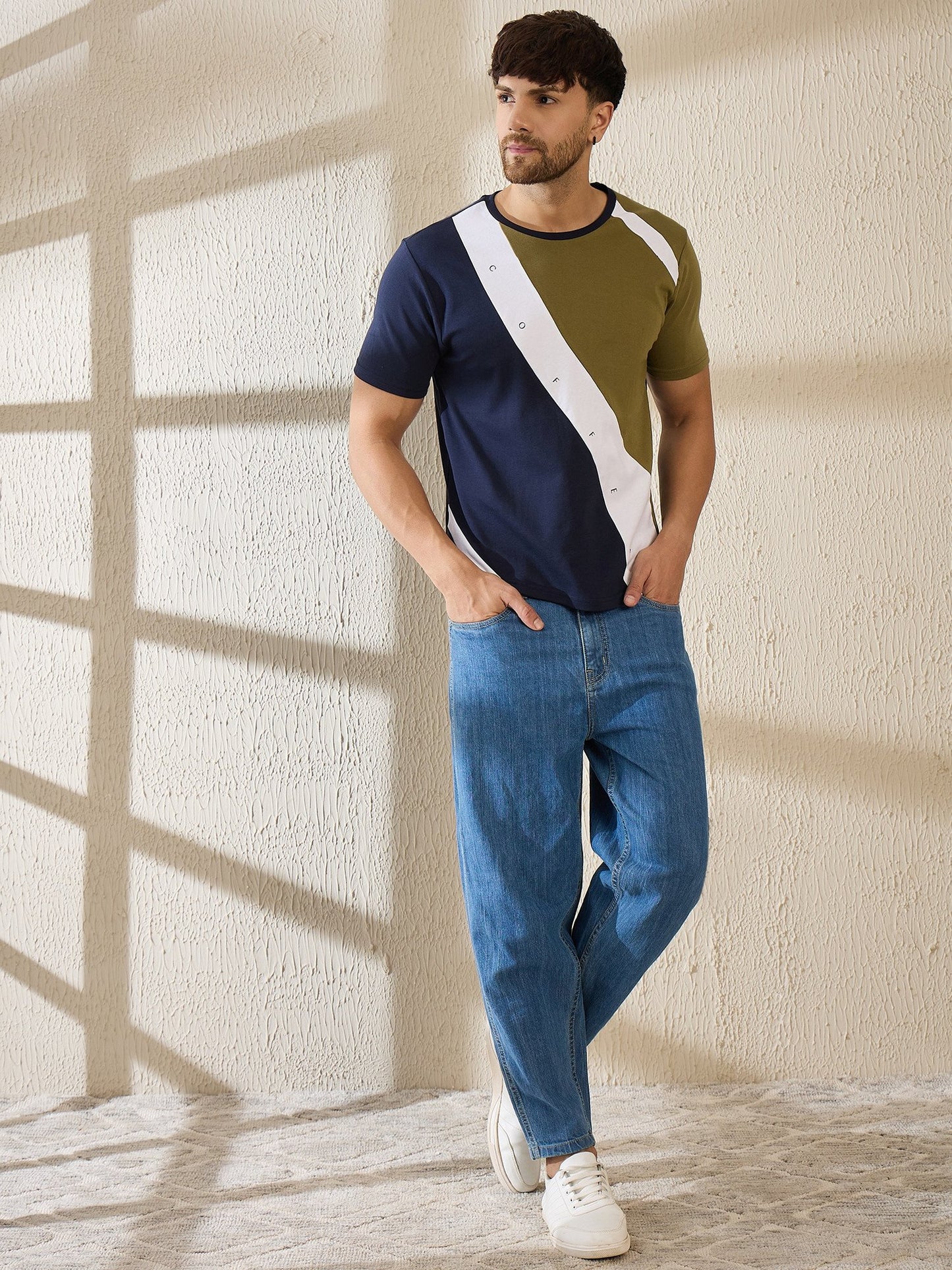 Premium Crew Neck T-Shirt – Everyday Comfort, Coffee-Inspired Colors (Blue)